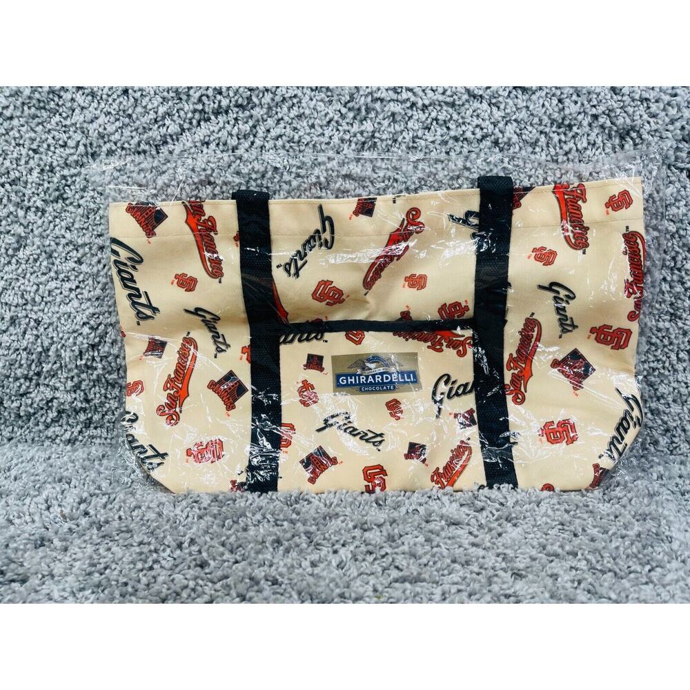 Ghirardelli Chocolate Beige Logo Shopper Tote Bag All Over Print